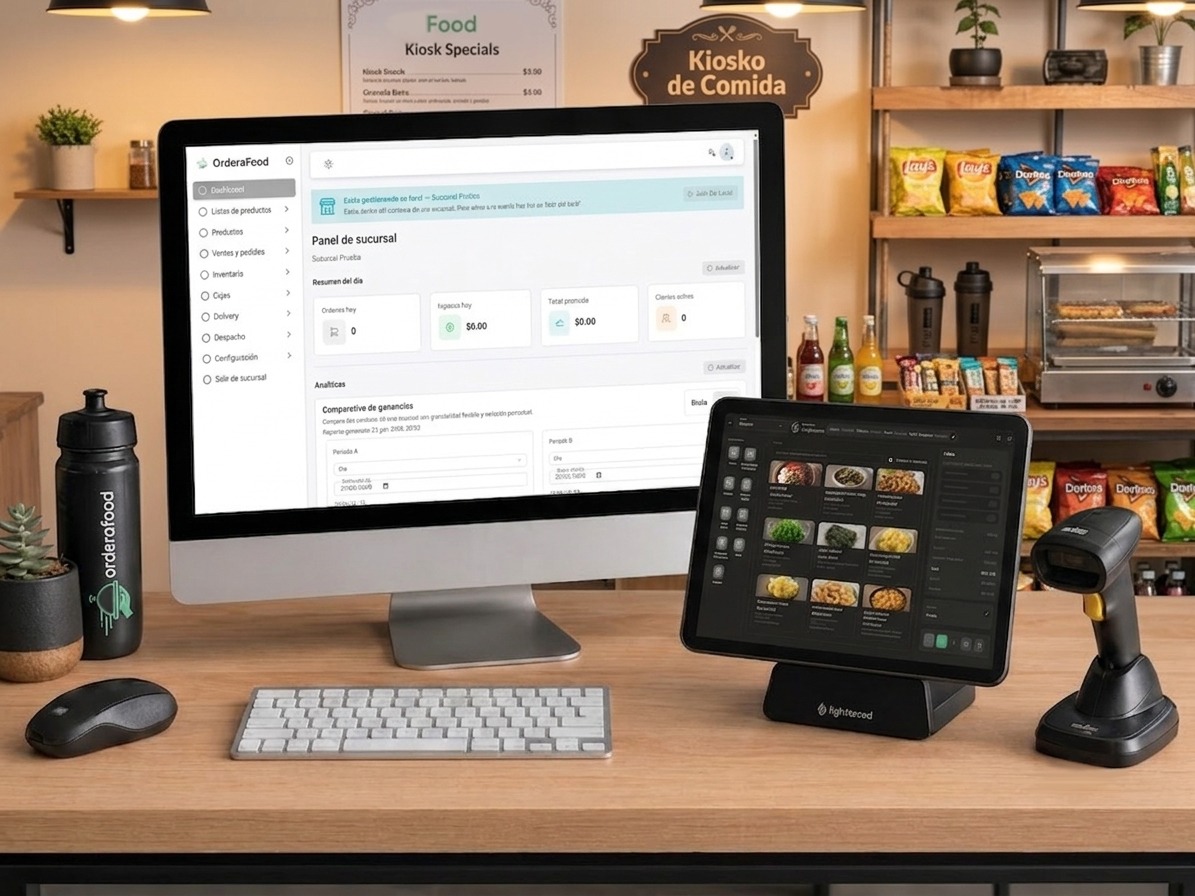 Ordera partner presenting a POS platform to a food-service business