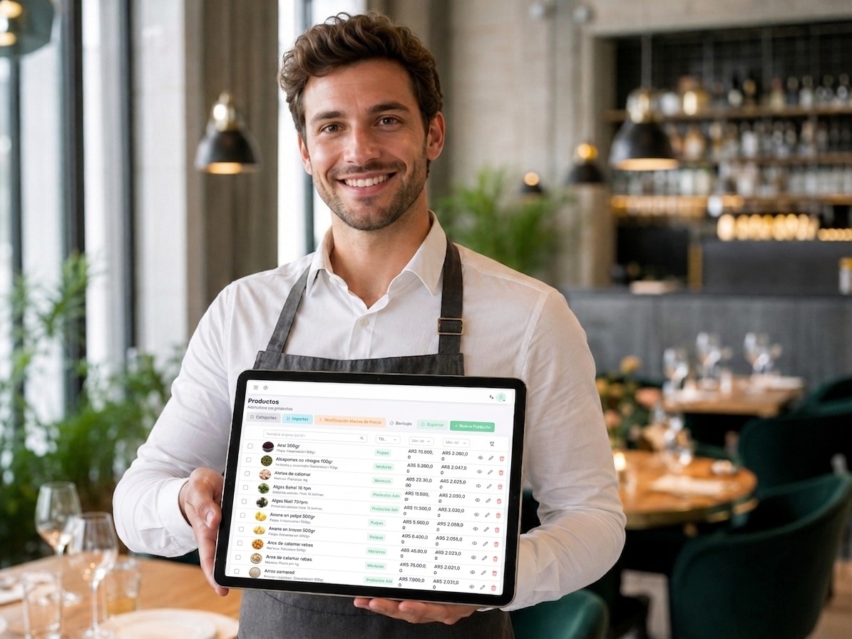 Workspace with laptop, tablet and sales materials for Ordera partners